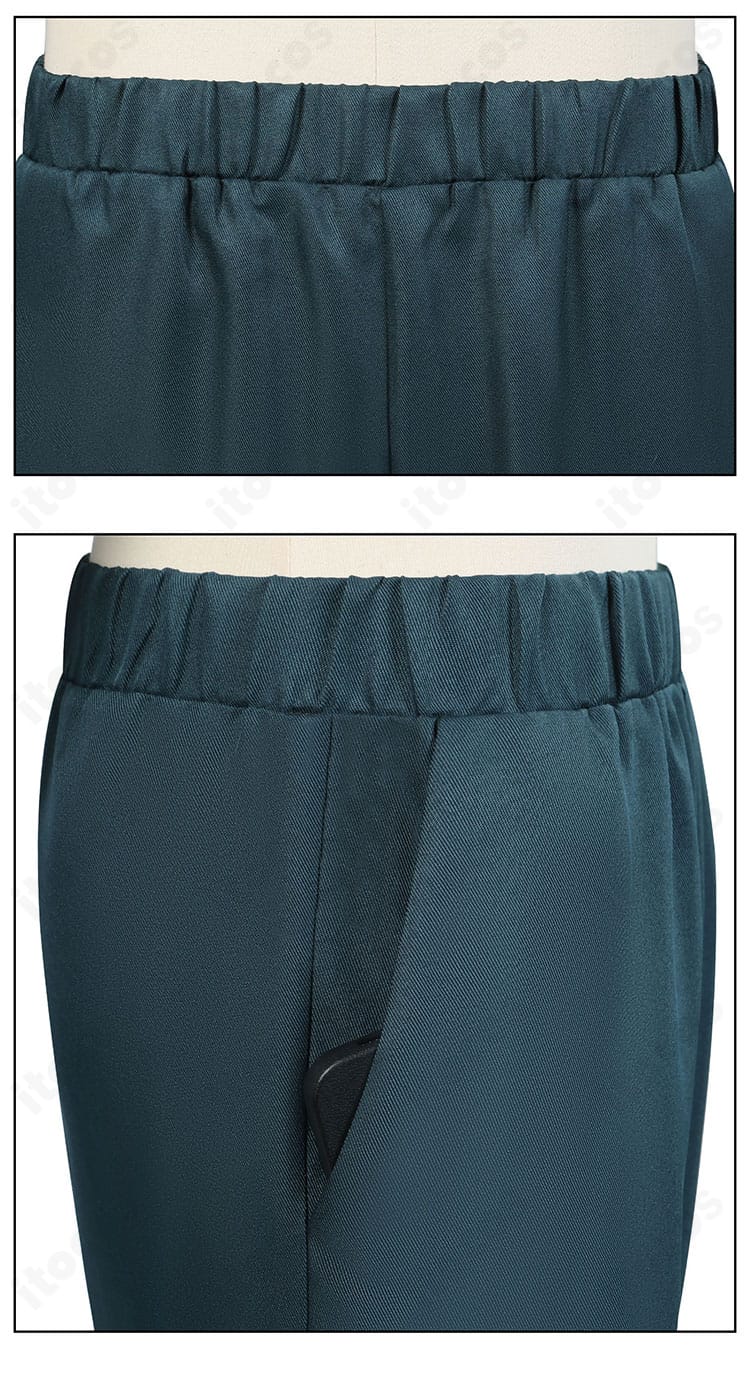 坂本太郎 ズボンのウエスト部分ディテール。調整しやすい仕様とベルトループ