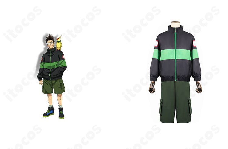 SAKAMOTO DAYS 眞霜平助のコスプレ衣装 正面とキャラクター比較、外套と装飾を忠実再現した全体像