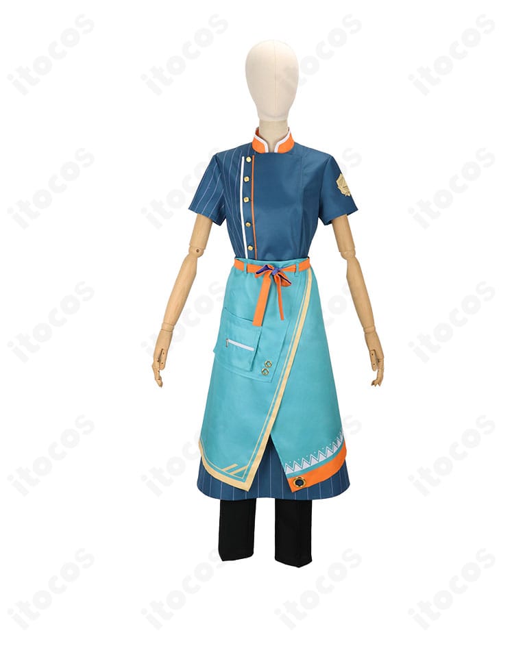 渚トラウト衣装の装飾クローズアップ。刺繍や模様の質感が伝わる細部画像