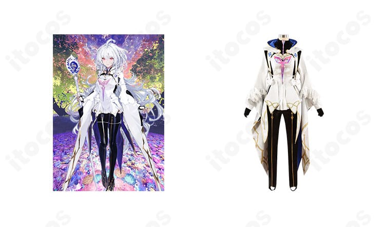 FGO レディ・アヴァロン（プロトマーリン）コスプレ衣装を着用したキャラクター風モデルとの商品正面カット
