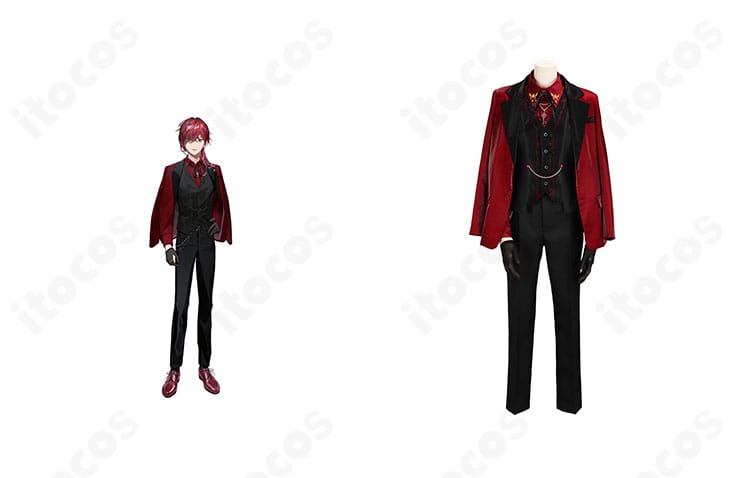 ローレン・イロアスのスーツ衣装フルセットを着用した全身イメージ。公式準拠の直線的シルエットと装飾を忠実に再現。