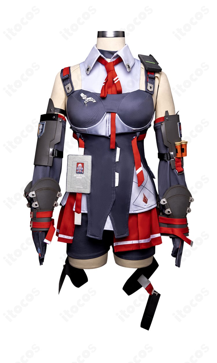 ドールズフロントライン2 サブリナ コスプレ衣装の正面図。配色バランスとシャープなラインなど再現ディテールを確認できるアップ。