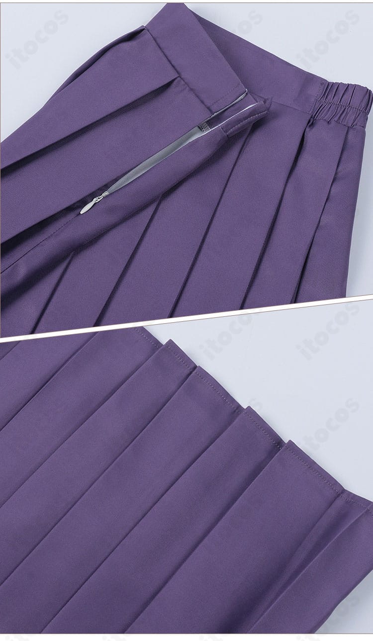 花園羽香里コスプレ衣装・スカート装飾。プリーツの立ち上がりと裾の仕上げを拡大表示。