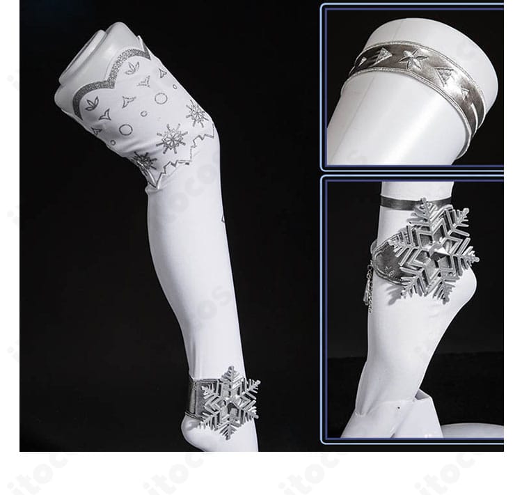 シンフォニー2025 コスチュームのブーツ風足元構成と足首飾りの詳細。レッグカバーのフィット感が分かる