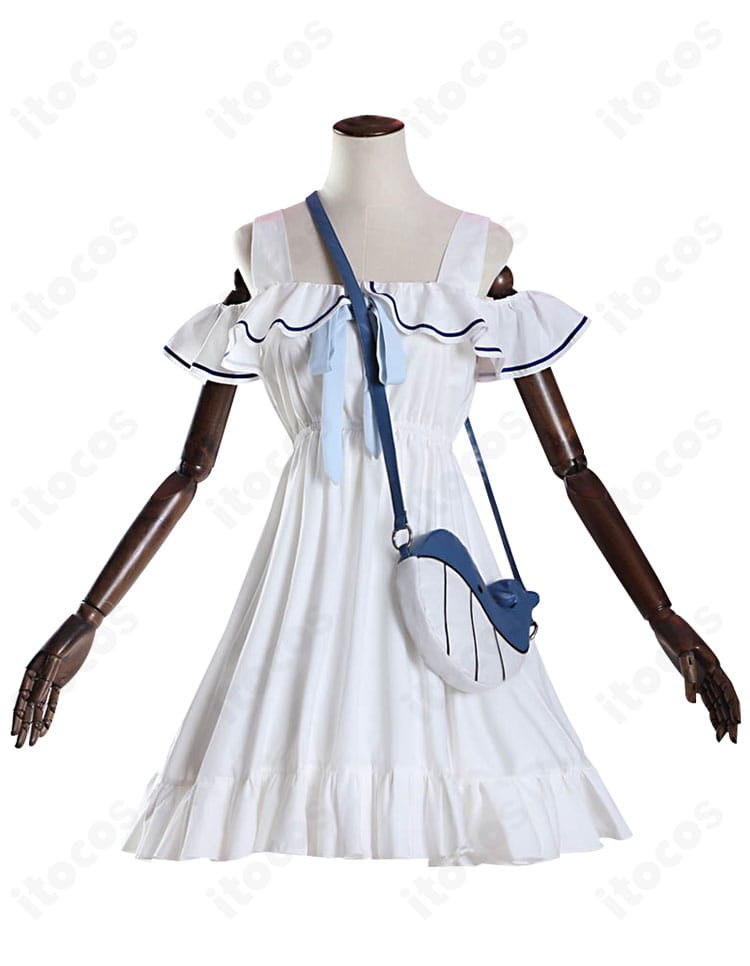 ブルーアーカイブ 小鳥遊ホシノ コスプレ衣装の正面全体像。私服風ワンピースのシンプルで可愛いデザインが分かる写真。