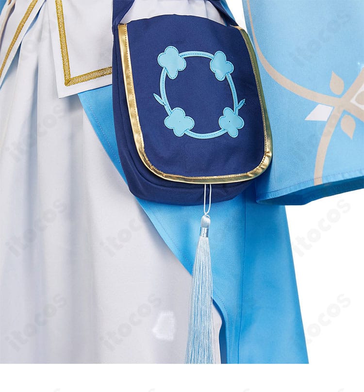 原神 蛍 花神誕祭Ver.の腰飾りディテール。オーナメントの質感と配置で世界観を表現。