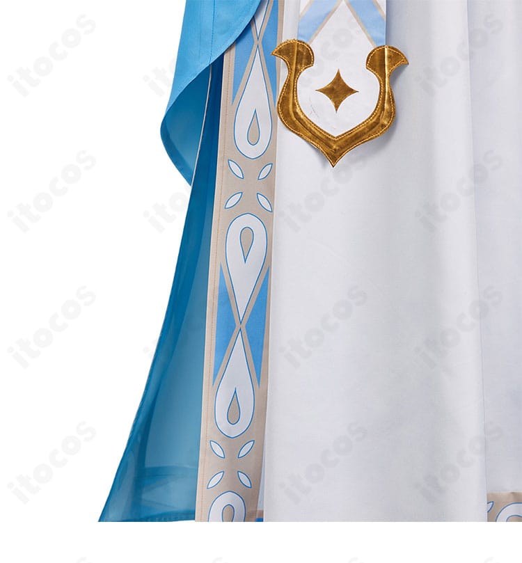 原神 蛍 花神誕祭Ver.のスカート装飾詳細。花柄刺繍とレイヤードの透明感が分かる。