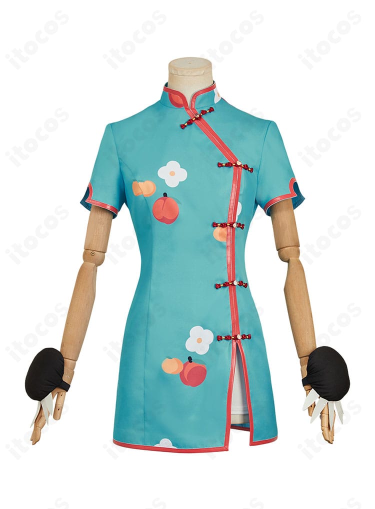 地縛少年花子くん 八尋寧々のチャイナドレス衣装 正面全身。斜襟と装飾を再現し写真映えするバランスのシルエット。