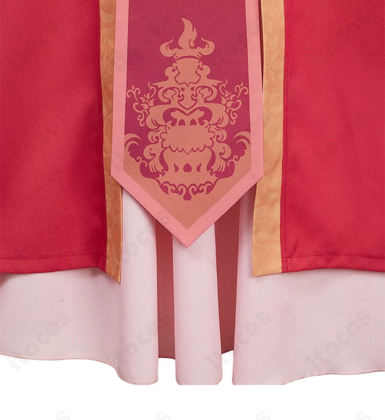 スカート裾の装飾ディテール。刺繍と縁取りが映える玉葉妃コスプレの下装。