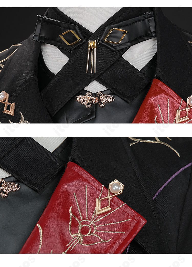 セイヤ 夜明けセットの襟元装飾アップ。つけ襟と首飾りの意匠と質感