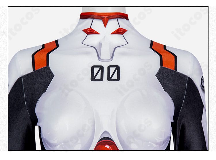 襟元の装飾ディテール。高品質な縫製で首周りのフィットと形状を美しく表現。