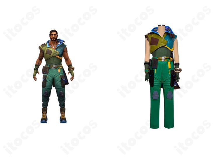 ハーバー（ヴァルン・バトラ）の全身衣装とキャラクター比較。タクティカルな配色と装飾を高再現したフルセットの正面イメージ。