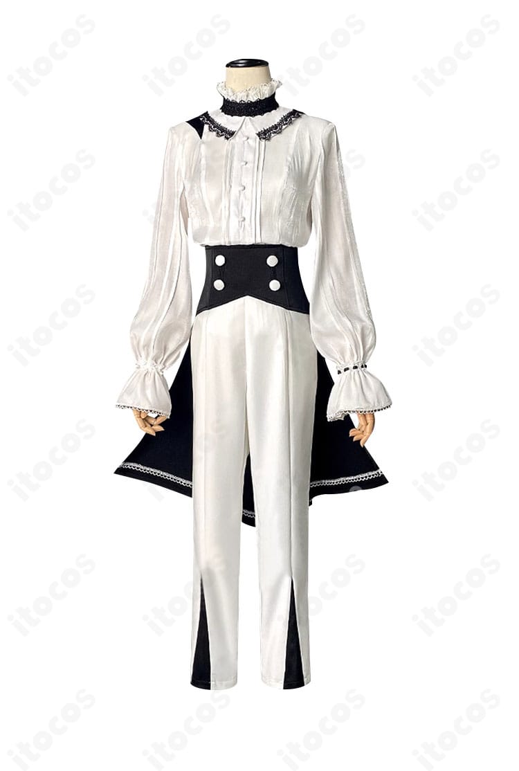 プロジェクトセカイ KAITO コスプレ衣装の正面全身。ウエストマークとレイヤードのバランスが確認できるカット