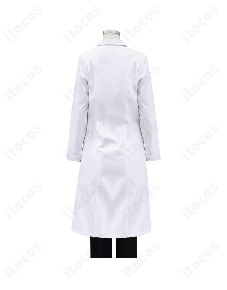 重音テトのコスプレ衣装 背面。コートのシルエットと背面ライン、素材の落ち感を確認できるカット。ステージ映えする配色と縫製ディテールが分かる背面ディテール写真。