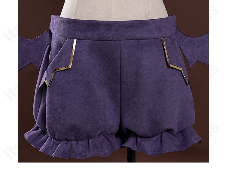 鏡野七罪 コスプレ衣装 パンツの装飾。キャラクター性を反映した意匠のディテール。