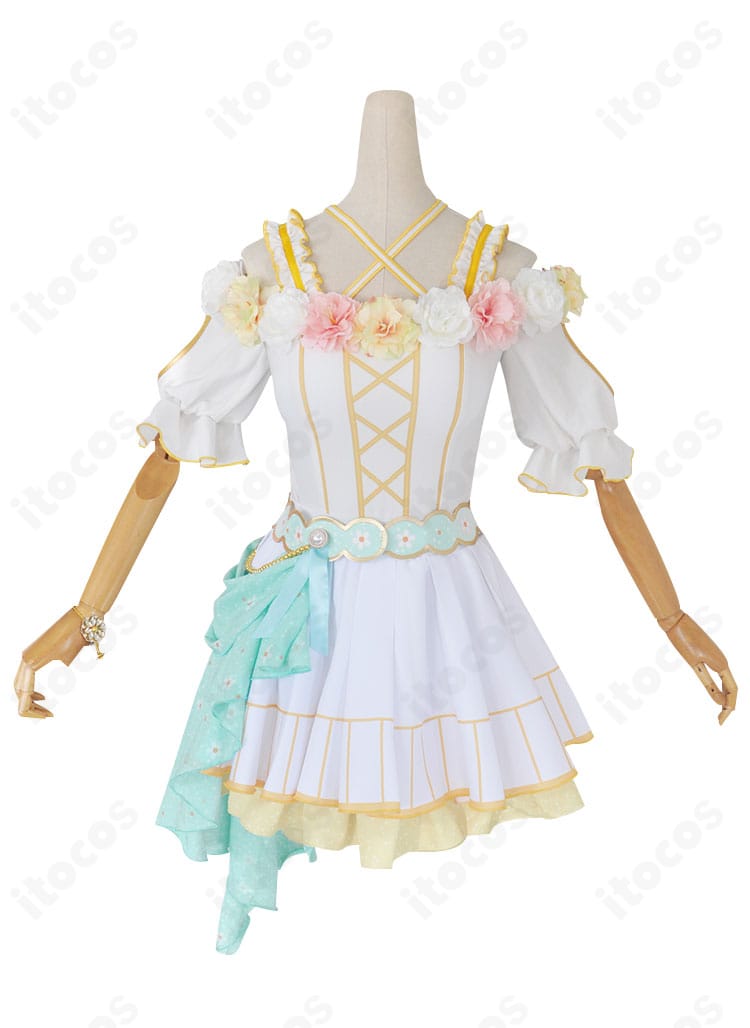 絢瀬絵里 フラワーフェスティバル編のコスプレ衣装・正面カット。トップスの装飾とスカートの配色が見える。