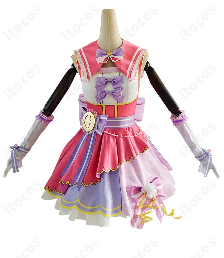 西木野真姫「新年の誓い」衣装の刺繍・縁取り・装飾パーツのクローズアップ。作中デザインを忠実再現したディテールが伝わる写真。