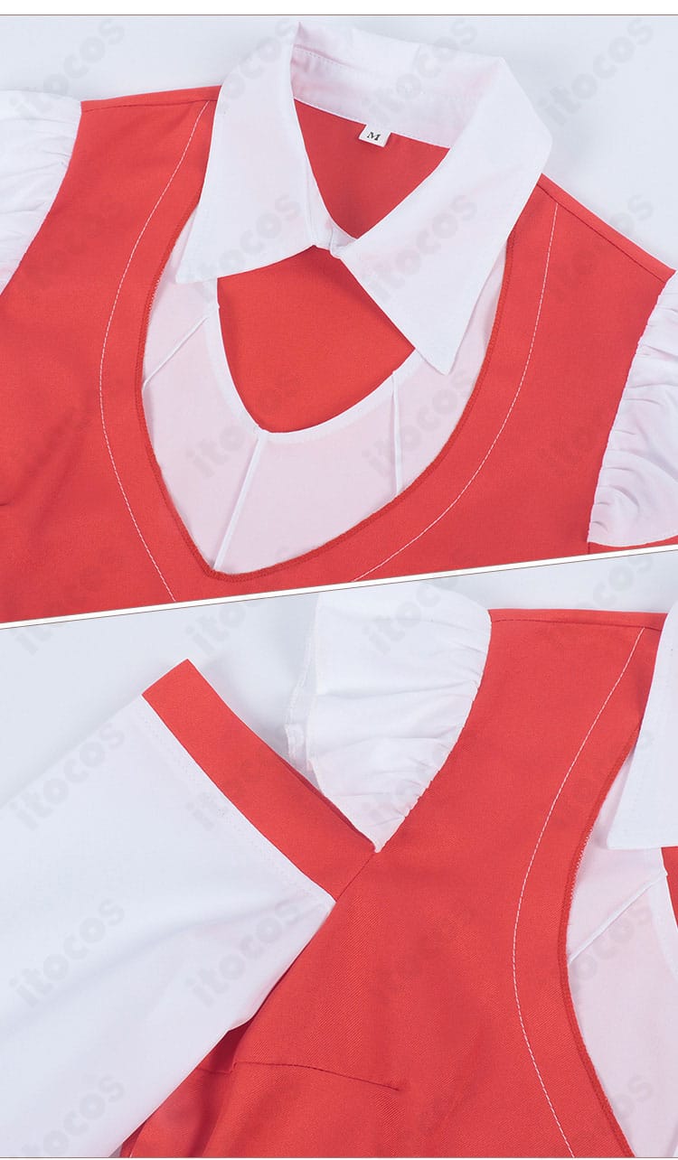 襟・袖ディテール：マリア衣装の襟元と袖装飾の近接画像。精緻な意匠で上品さを強調します。