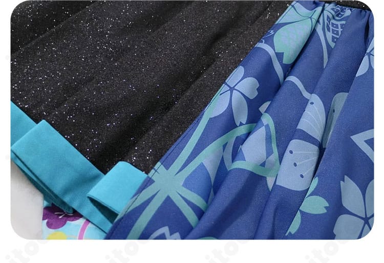 初音ミク 和バニーのスカート装飾。裾のデザインと柄配置が分かるディテール写真です。