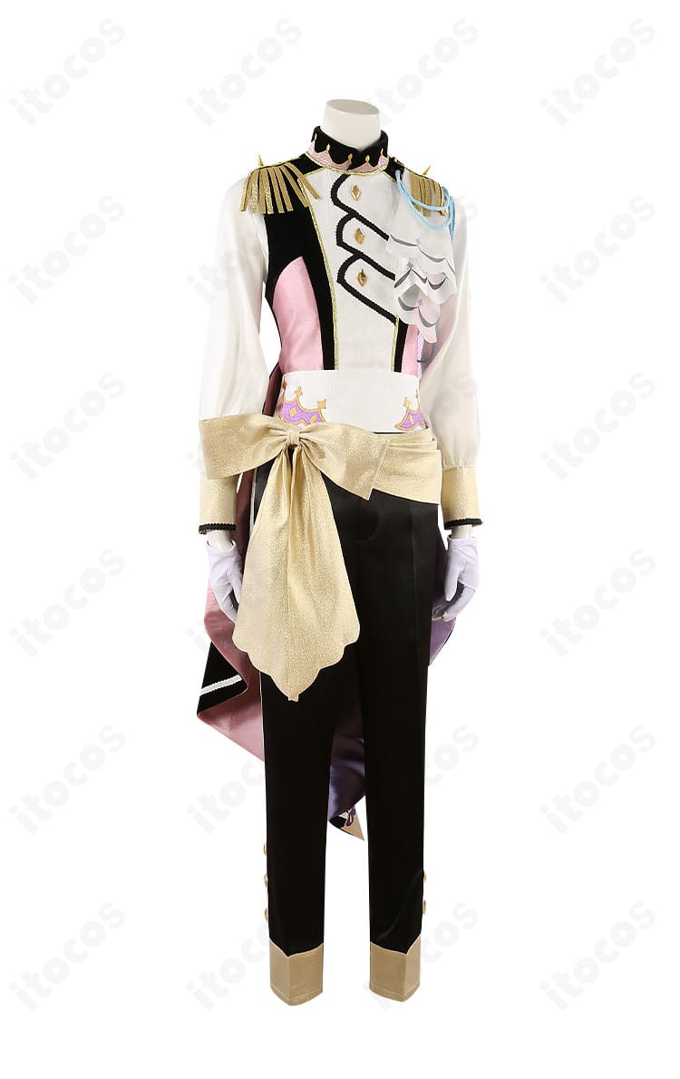 商品側面画像｜ロングコートのラインと帯・紐飾りの立体感が分かるサイドビュー