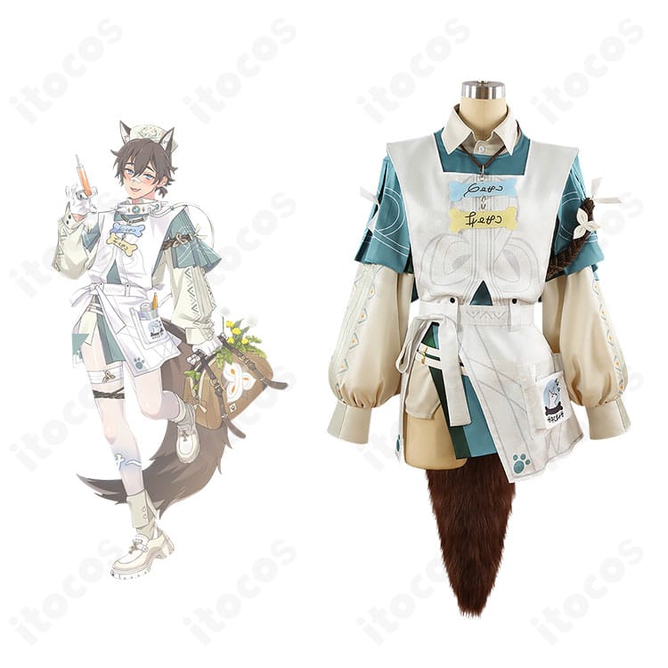 ガルの「天命の光を護りし者」公式イメージ併載の正面全身画像。外套と装飾の配色・質感が分かる構図。