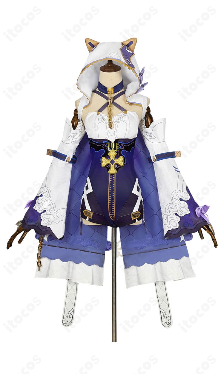 崩壊3rd テレサ・アポカリプス コスプレ衣装の正面全身。ジャンプスーツとマントのバランスが確認できる画像。