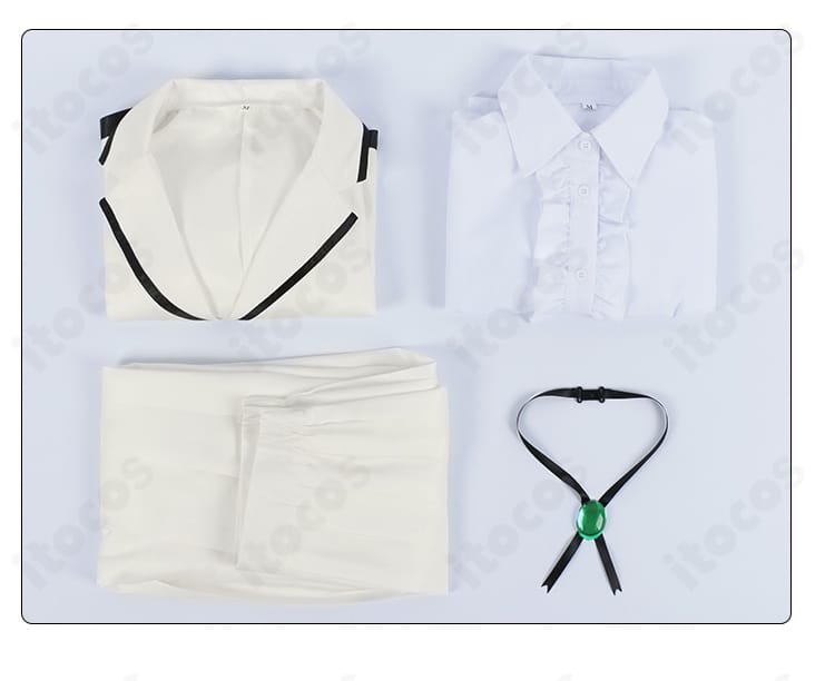 セット内容一覧。ブレザー・シャツ・スカート・リボンの4点が揃ったことを示す画像。