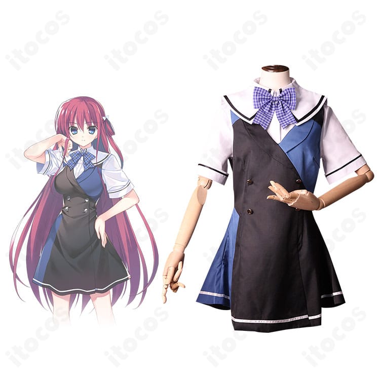 周防天音の美浜学園制服コスプレ衣装・正面全体。高再現のシルエットと配色が分かる商品画像。