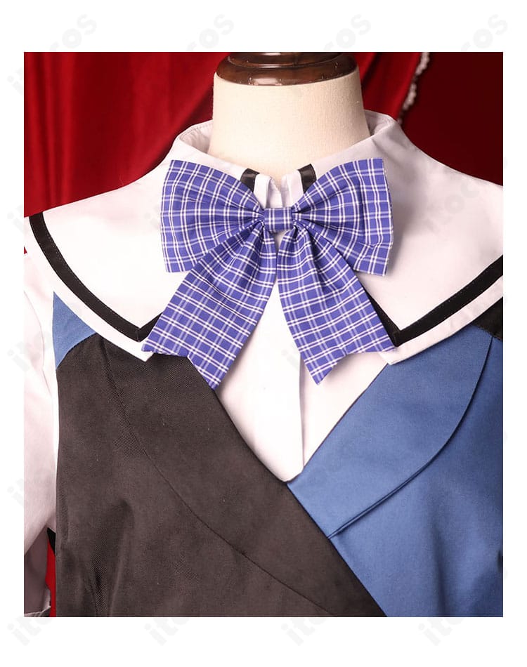 美浜学園制服のリボン装飾アップ。結び目のボリュームと形が整う仕様を示すディテール画像。