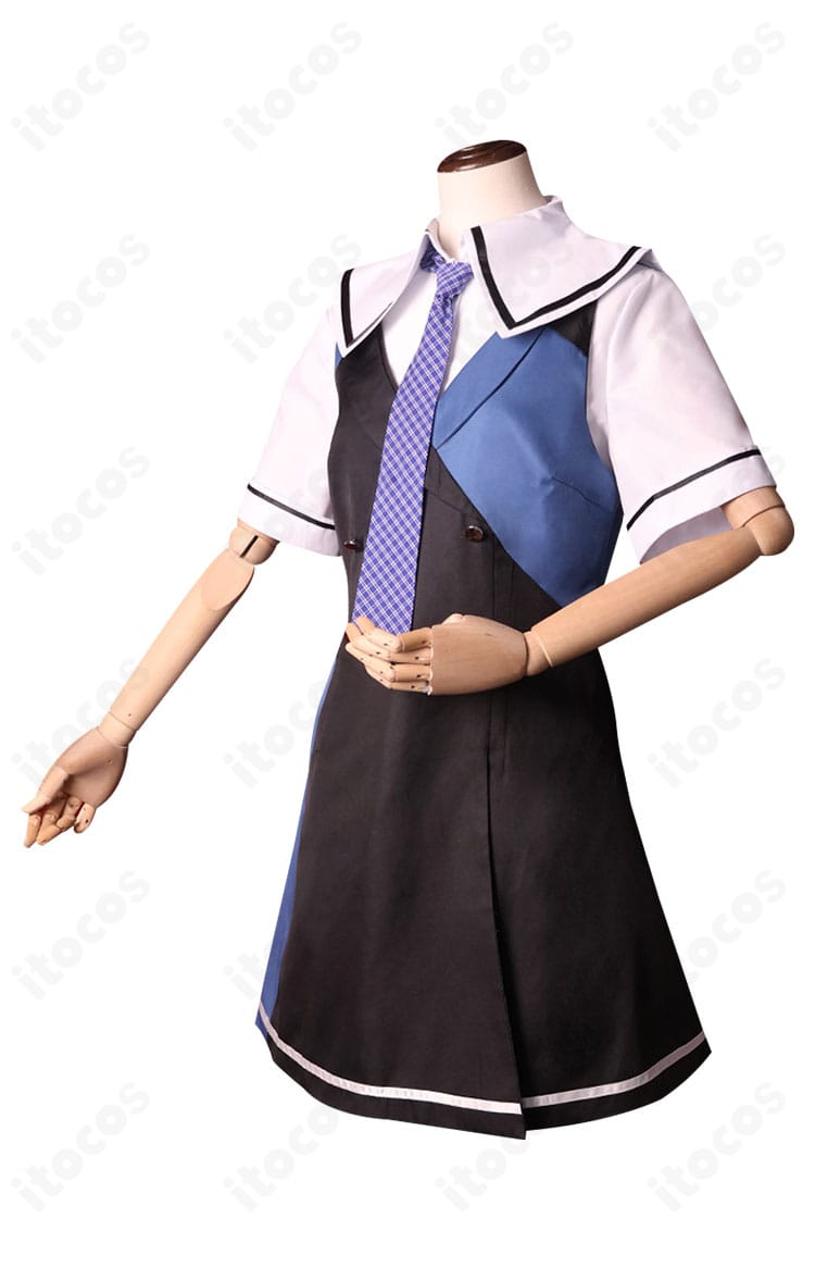 左側面から見たグリザイア クロノスリベリオン 榊由美子の制服コスチューム。袖とスカートのラインを強調。