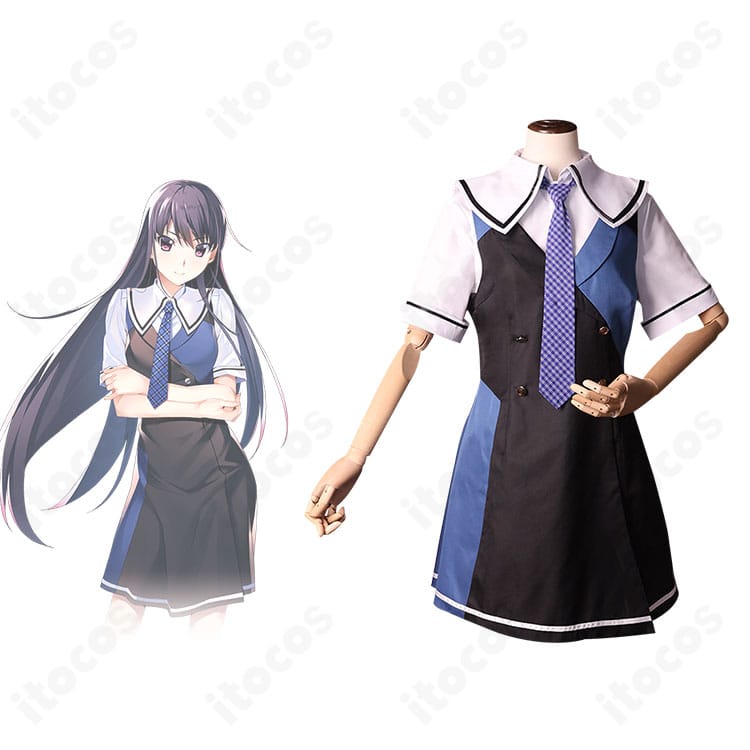 榊由美子と衣装正面が並ぶカット。美浜学園制服コスプレ衣装の全体像がわかる参考画像。