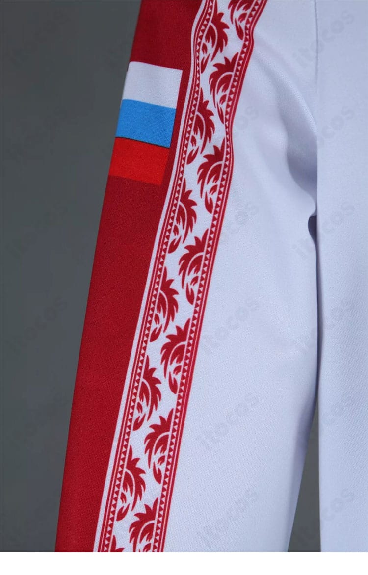 ヴィクトル・ニキフォロフ衣装・袖装飾のテクスチャ。繊細な仕上げと端処理の丁寧さが分かる写真。