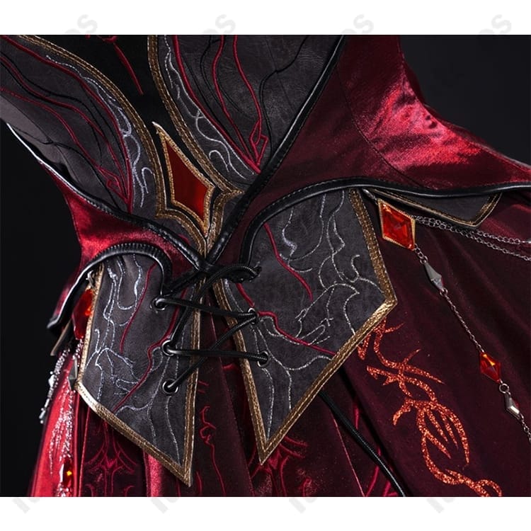 恋と深空 プレイヤーアバター 深紅の熱情 コスプレ衣装｜高発色レッドと精緻刺繍で再現、イベント撮影に最適 - 3枚目の画像