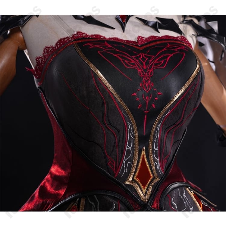 恋と深空 プレイヤーアバター 深紅の熱情 コスプレ衣装｜高発色レッドと精緻刺繍で再現、イベント撮影に最適 - 2枚目の画像