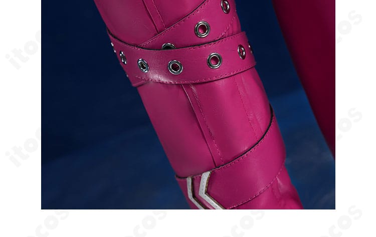 セット内容一覧。コート、トップス、インナー、ズボン、レッグカバー、ニーパッド、手袋、肩飾り、マスク、ベルトが並ぶ画像。