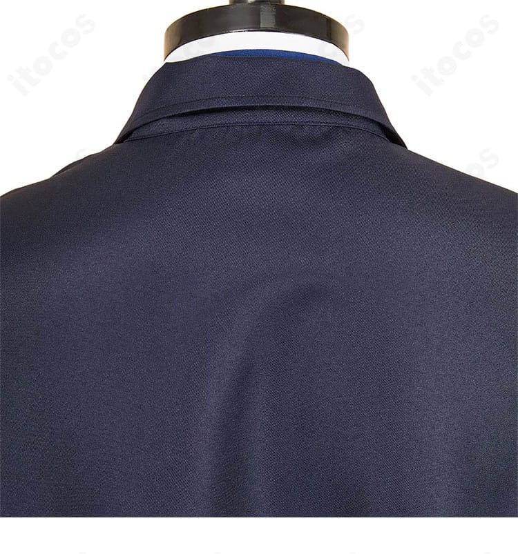 森蘭丸コスプレ衣装の背面装飾ディテール。背中部分の意匠とマントの重なりが確認できる画像