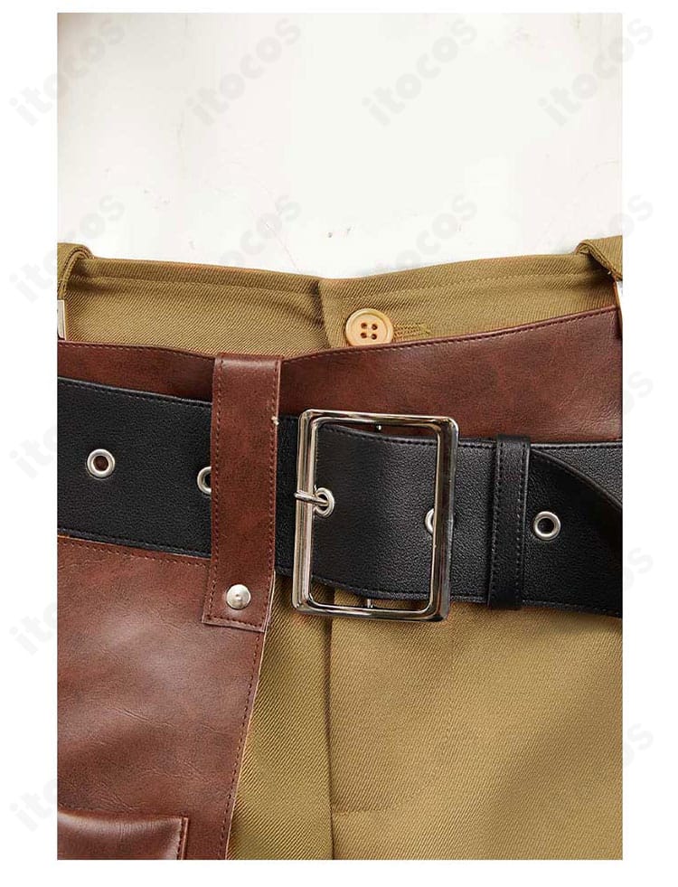 ジェマ衣装の腰帯クローズアップ。重厚な装飾とベルトの質感を強調。