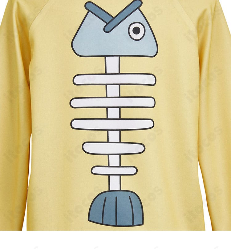 ダンダダン 綾瀬桃コスプレ衣装の背面装飾ディテール。ヨークやステッチの再現性を強調。