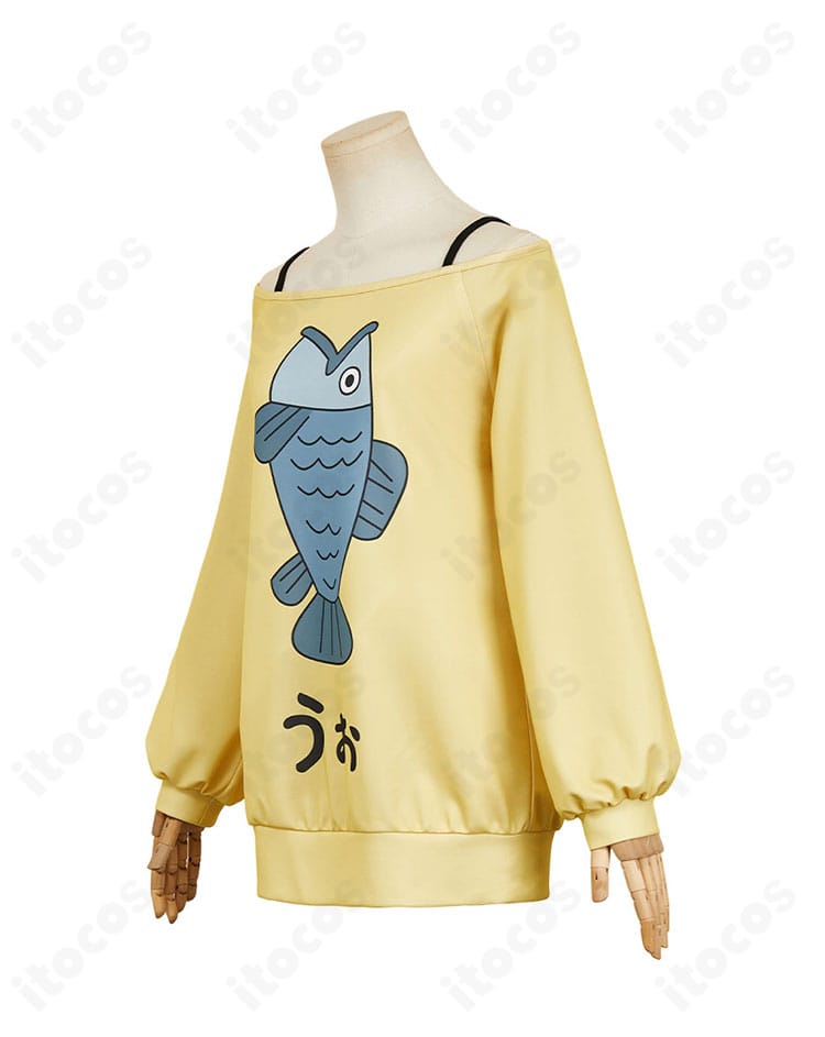 綾瀬桃コスプレ衣装の左側面。肩からウエストへの立体ラインと袖口ディテールを強調。