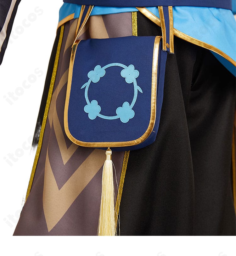 原神 空（Aether）花の騎士 ウエスト周りディテール。コルセットベルトの質感と装飾の質感。