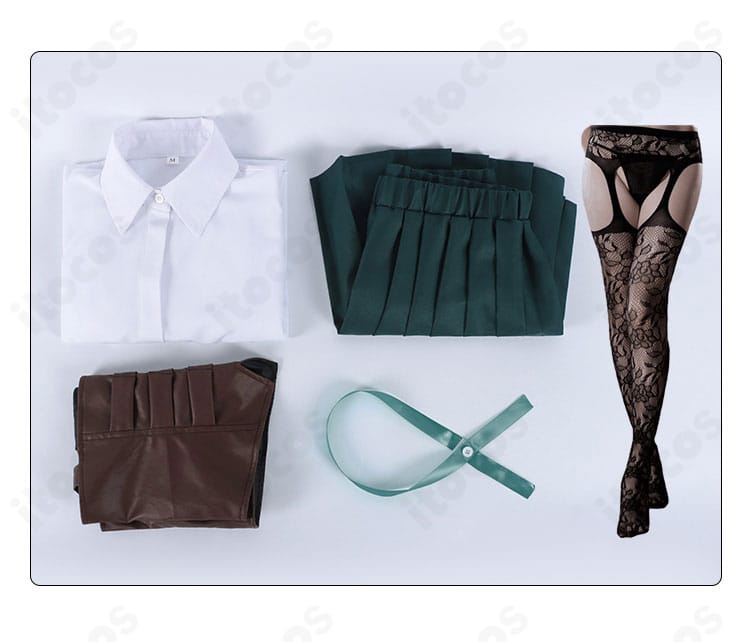 美杉美々美 制服コスプレ衣装のセット内容一式 シャツ・スカート・リボン・ベルト・靴下