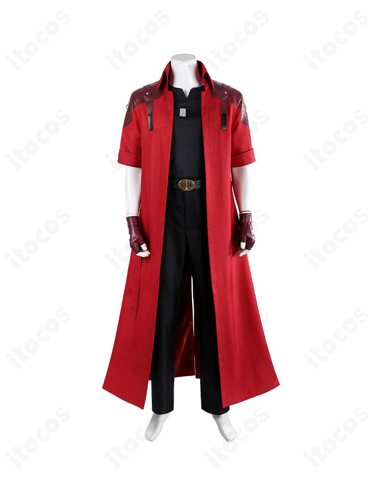 デビル メイ クライ ダンテ コスプレ衣装の正面全体。コートとインナー、ベルトのバランスが分かるカット。