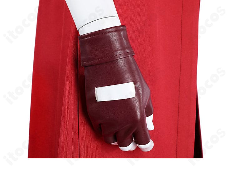 グローブ装飾のディテール。質感重視の作りで全身の完成度を高めます。