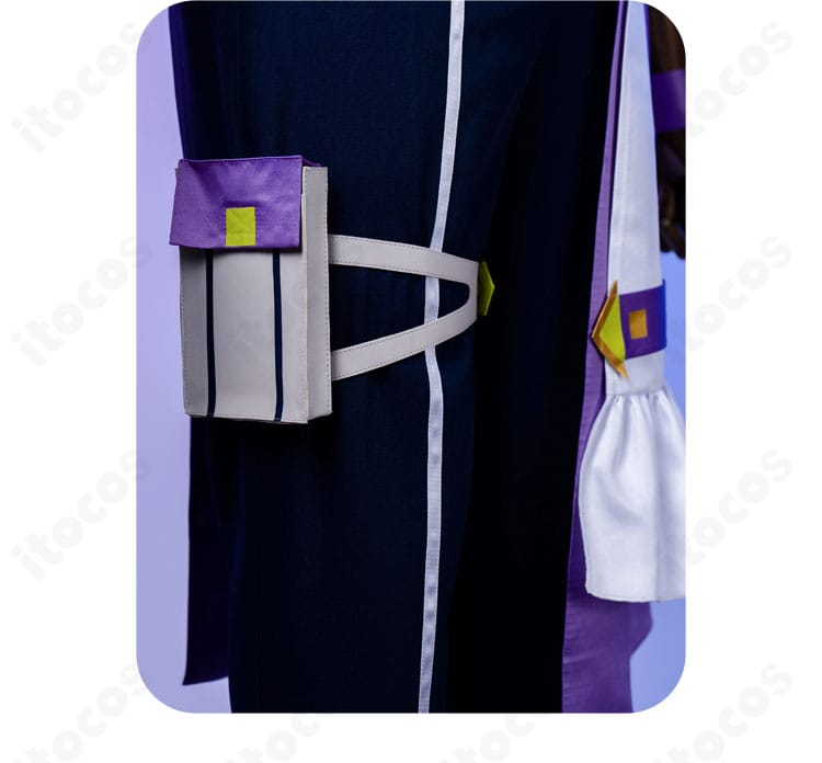 ズボンのレッグ装飾：サイドの意匠とステッチワークの近接