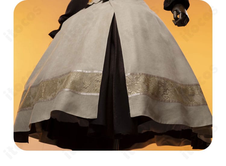 スカート装飾の詳細。レイヤー構成と装飾モチーフが映えるセレス衣装。