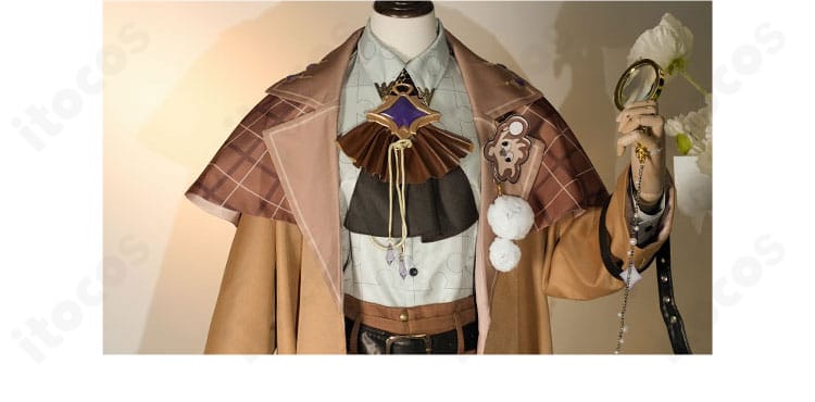 装飾パーツのアップ｜ブレイド衣装の意匠性を示す胸元・縁取りのディテール