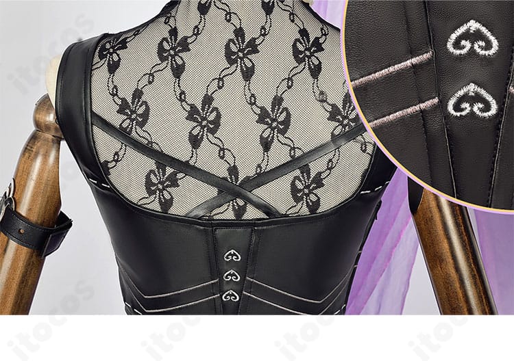 IdentityV コス 背面装飾の近接。背中のパーツ配置と質感の忠実な再現。