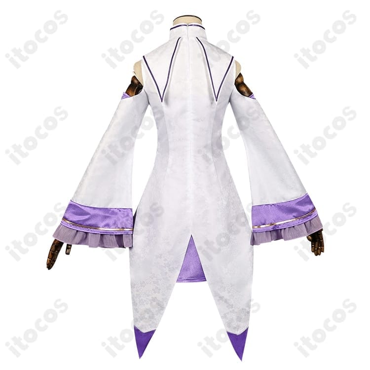 エミリアの白紫ワンピースを高再現。快適な着用感でイベントや撮影に最適なコスプレ衣装 - 3枚目の画像