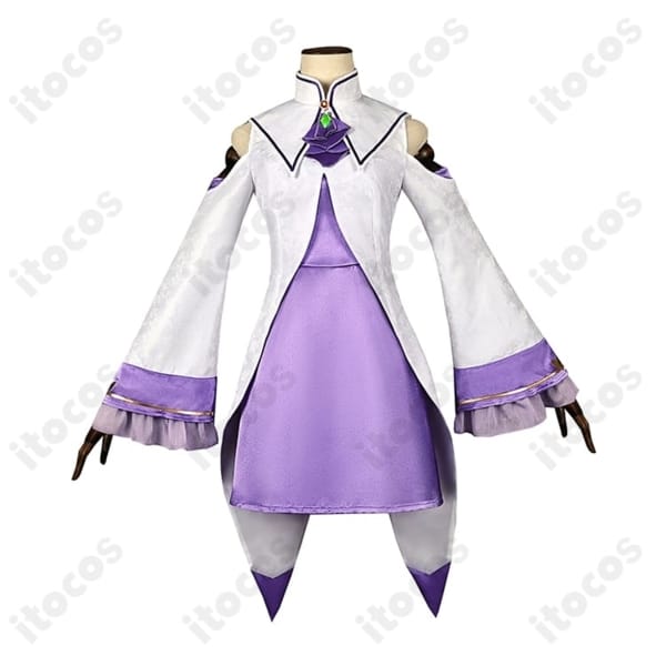エミリアの白紫ワンピースを高再現。快適な着用感でイベントや撮影に最適なコスプレ衣装