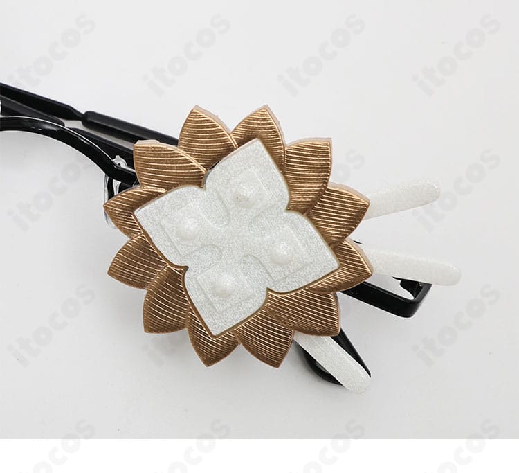 メガネ装飾ディテール。フレーム形状と質感、キャラクターらしさを演出するポイントを示す写真。